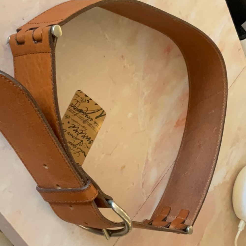 Theory leather belt RARE Italian leather luxury Belt brass handmade Italy S M
